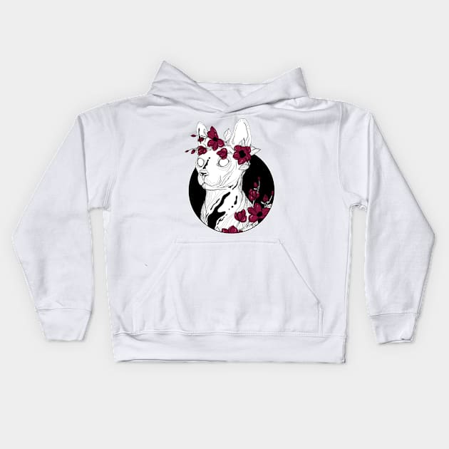 Flower Sphynx Kids Hoodie by Jess Adams